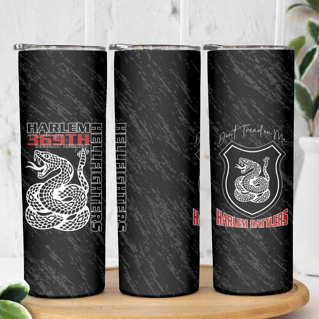 Harlem Hellfighters Skinny Tumbler Harlem Rattlers - Don't Tread on Me - African Pride