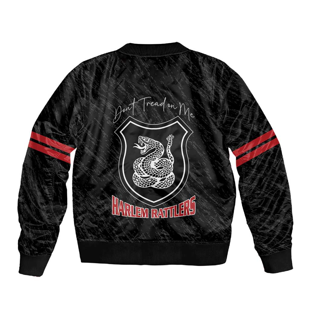 Harlem Hellfighters Sleeve Zip Bomber Jacket Harlem Rattlers - Don't Tread on Me - African Pride