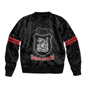 Harlem Hellfighters Sleeve Zip Bomber Jacket Harlem Rattlers - Don't Tread on Me - African Pride
