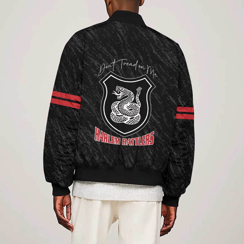 Harlem Hellfighters Sleeve Zip Bomber Jacket Harlem Rattlers - Don't Tread on Me - African Pride