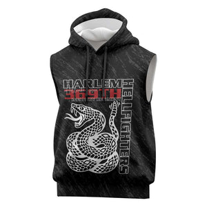 Harlem Hellfighters Sleeveless Hoodie Harlem Rattlers - Don't Tread on Me - African Pride