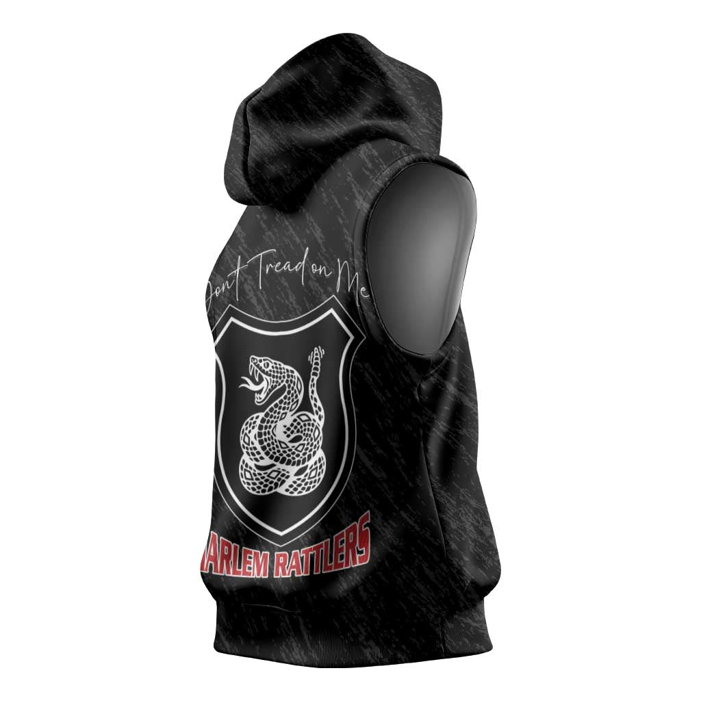 Harlem Hellfighters Sleeveless Hoodie Harlem Rattlers - Don't Tread on Me - African Pride