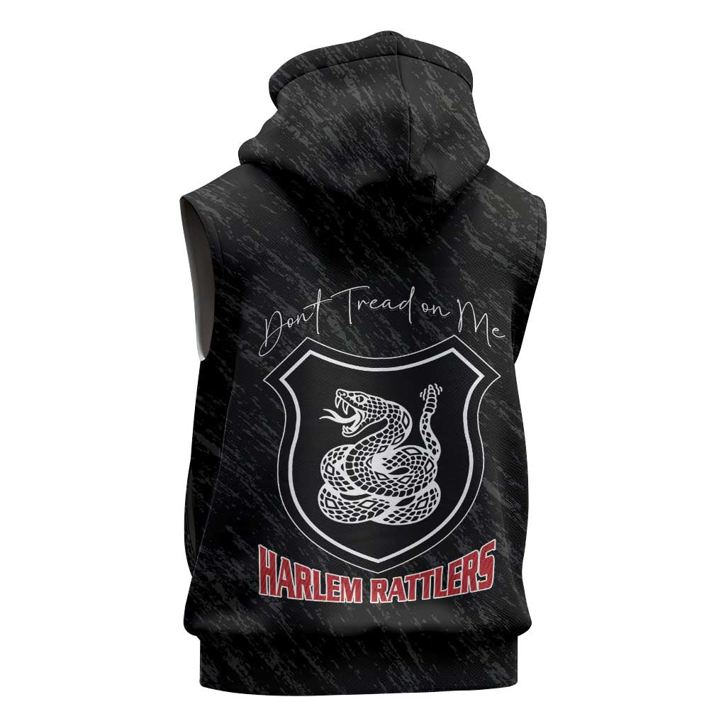 Harlem Hellfighters Sleeveless Zip Hoodie Harlem Rattlers - Don't Tread on Me - African Pride