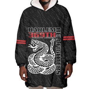 Harlem Hellfighters Wearable Blanket Hoodie Harlem Rattlers - Don't Tread on Me - African Pride
