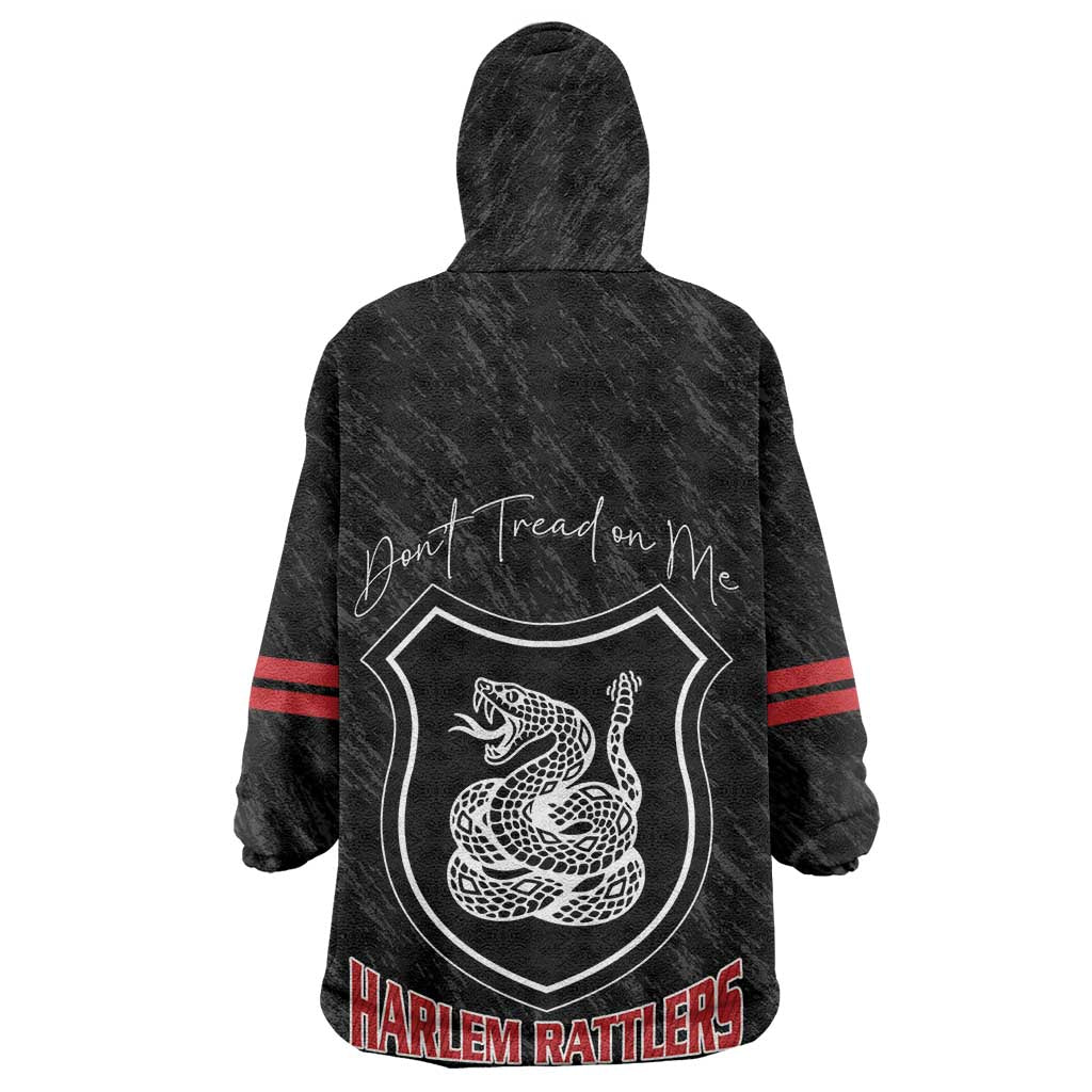 Harlem Hellfighters Wearable Blanket Hoodie Harlem Rattlers - Don't Tread on Me - African Pride