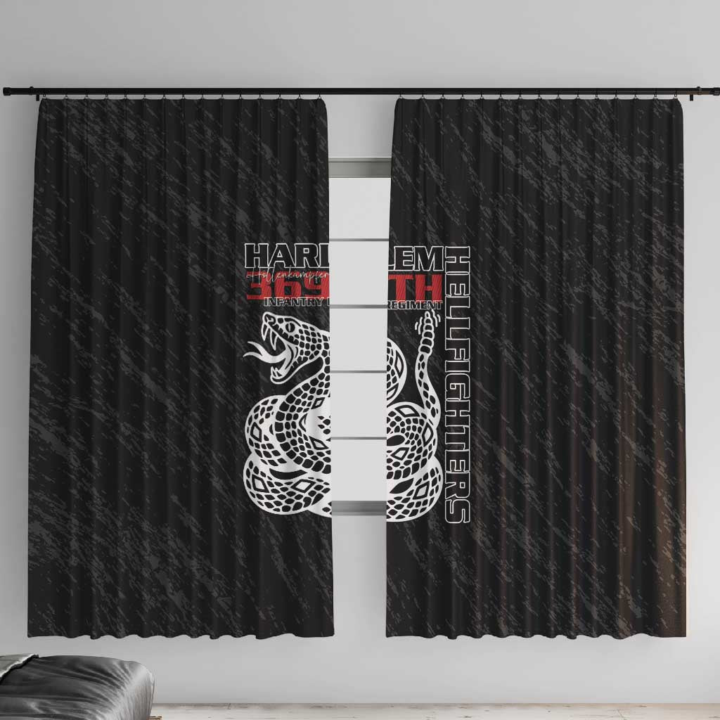 Harlem Hellfighters Window Curtain Harlem Rattlers - Don't Tread on Me - African Pride