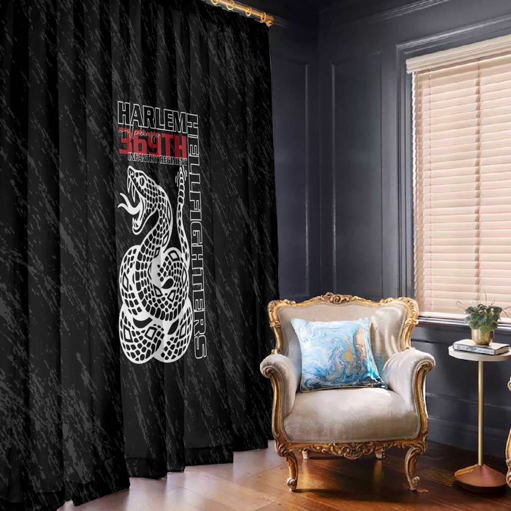 Harlem Hellfighters Window Curtain Harlem Rattlers - Don't Tread on Me - African Pride