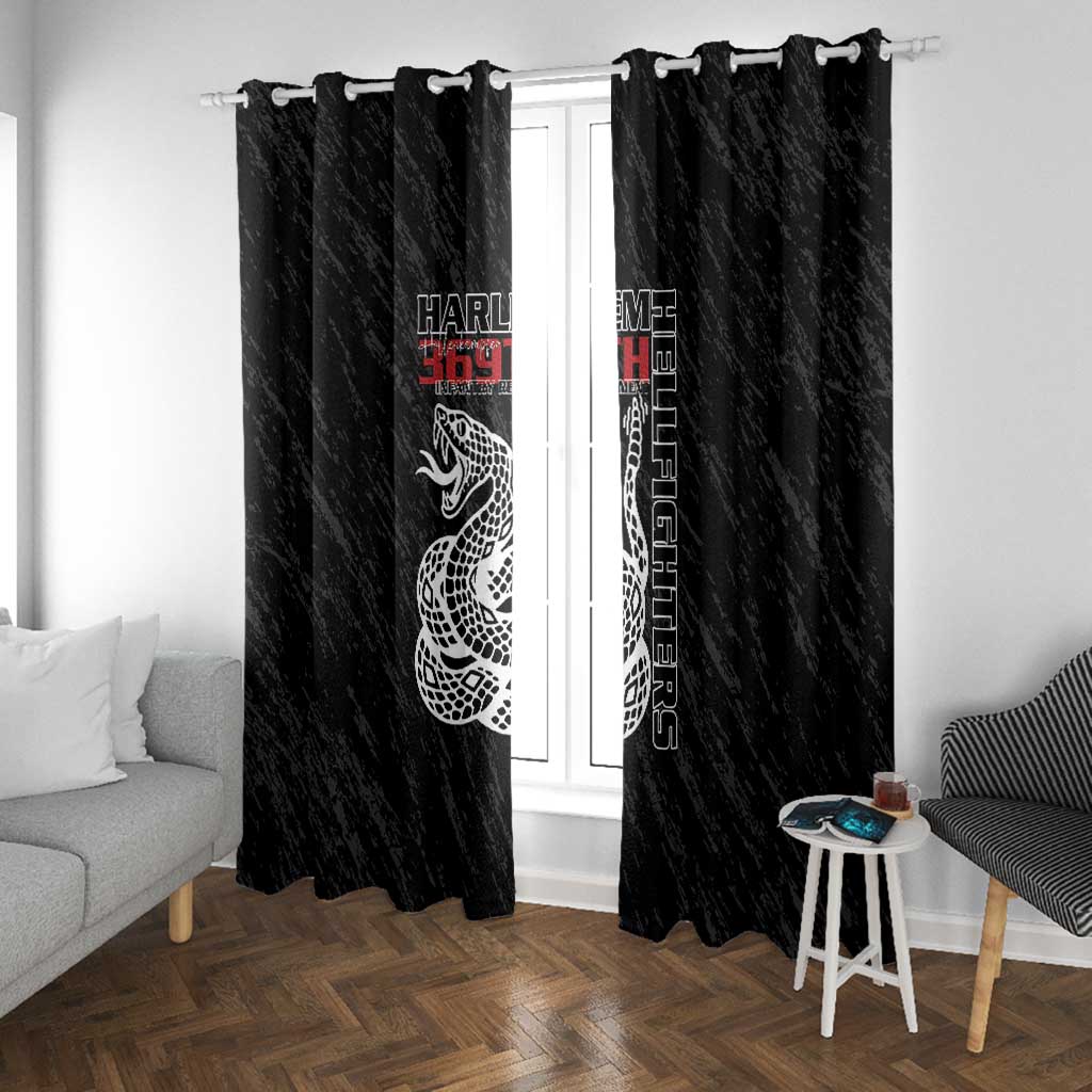 Harlem Hellfighters Window Curtain Harlem Rattlers - Don't Tread on Me - African Pride