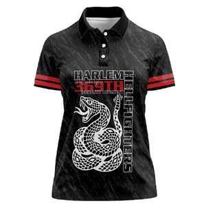 Harlem Hellfighters Women Polo Shirt Harlem Rattlers - Don't Tread on Me - African Pride