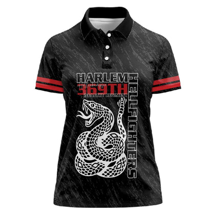 Harlem Hellfighters Women Polo Shirt Harlem Rattlers - Don't Tread on Me - African Pride