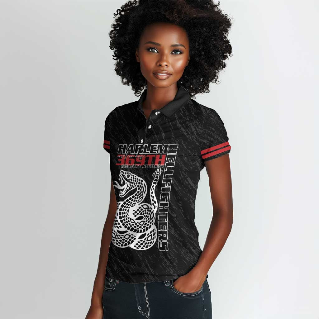 Harlem Hellfighters Women Polo Shirt Harlem Rattlers - Don't Tread on Me - African Pride