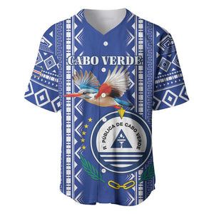 Personalised Cape Verde Baseball Jersey Grey Headed Kingfisher - Coat Of Arms