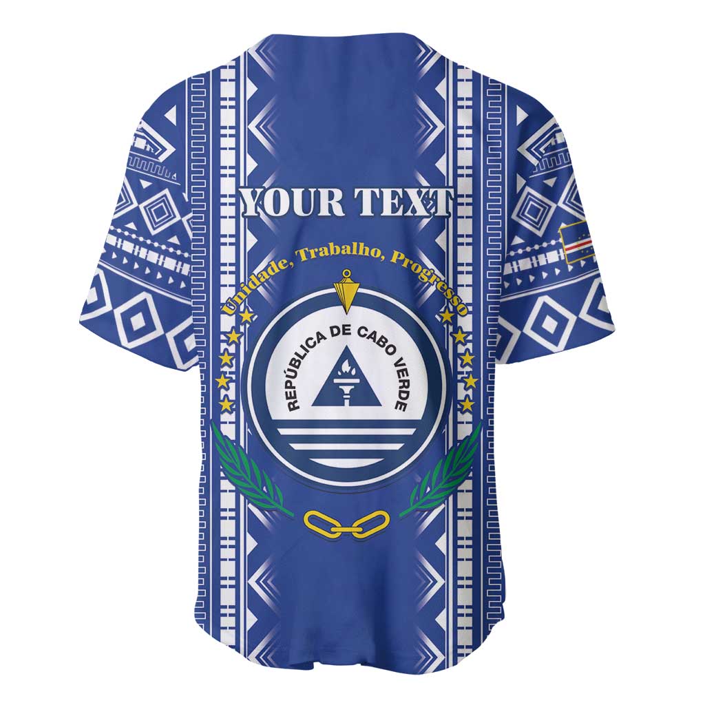 Personalised Cape Verde Baseball Jersey Grey Headed Kingfisher - Coat Of Arms