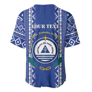 Personalised Cape Verde Baseball Jersey Grey Headed Kingfisher - Coat Of Arms