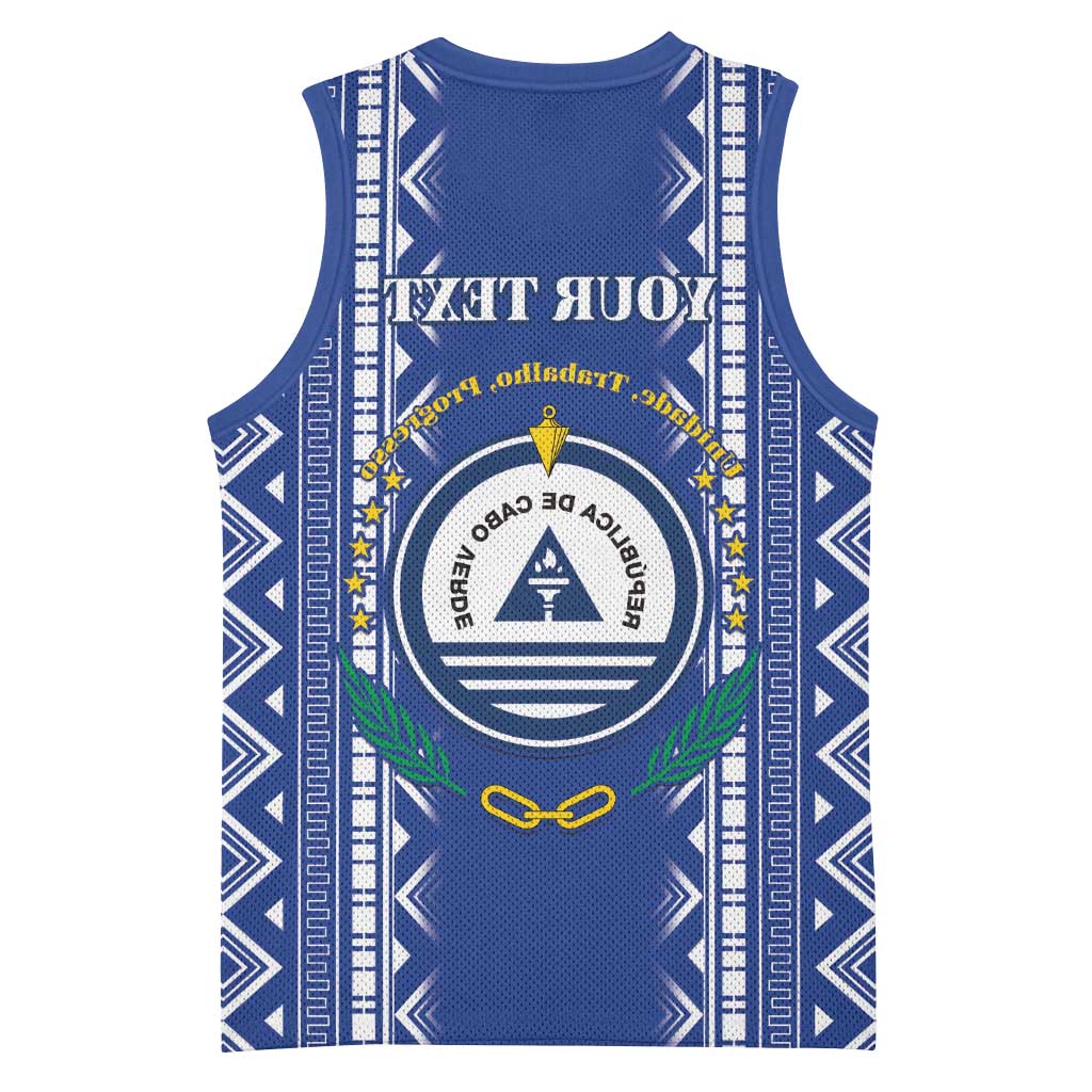 Personalised Cape Verde Basketball Jersey Grey Headed Kingfisher - Coat Of Arms - African Pride