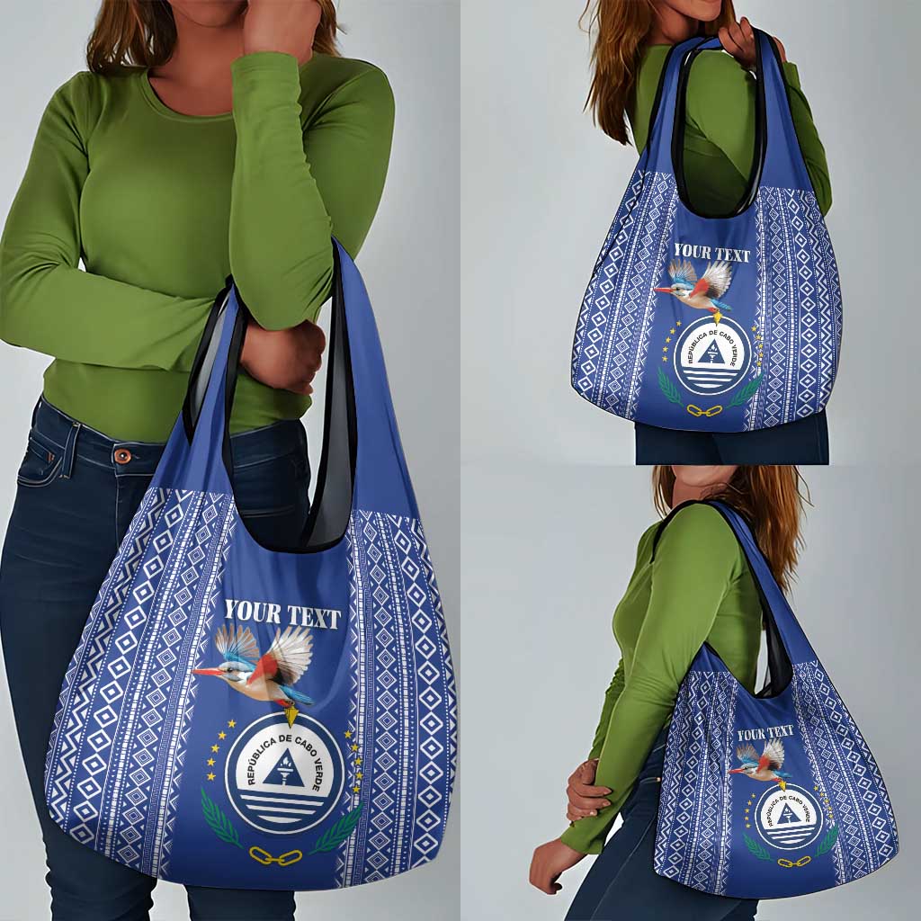 Personalised Cape Verde Grocery Bag Grey Headed Kingfisher - Coat Of Arms