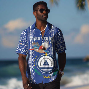 Personalised Cape Verde Hawaiian Shirt Grey Headed Kingfisher - Coat Of Arms