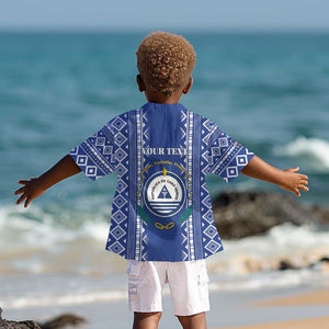 Personalised Cape Verde Kid Hawaiian Shirt Grey Headed Kingfisher - Coat Of Arms