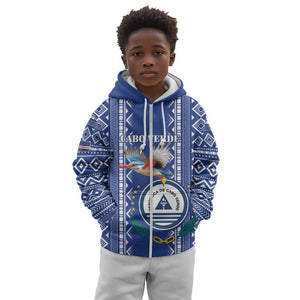 Personalised Cape Verde Kid Hoodie Grey Headed Kingfisher - Coat Of Arms