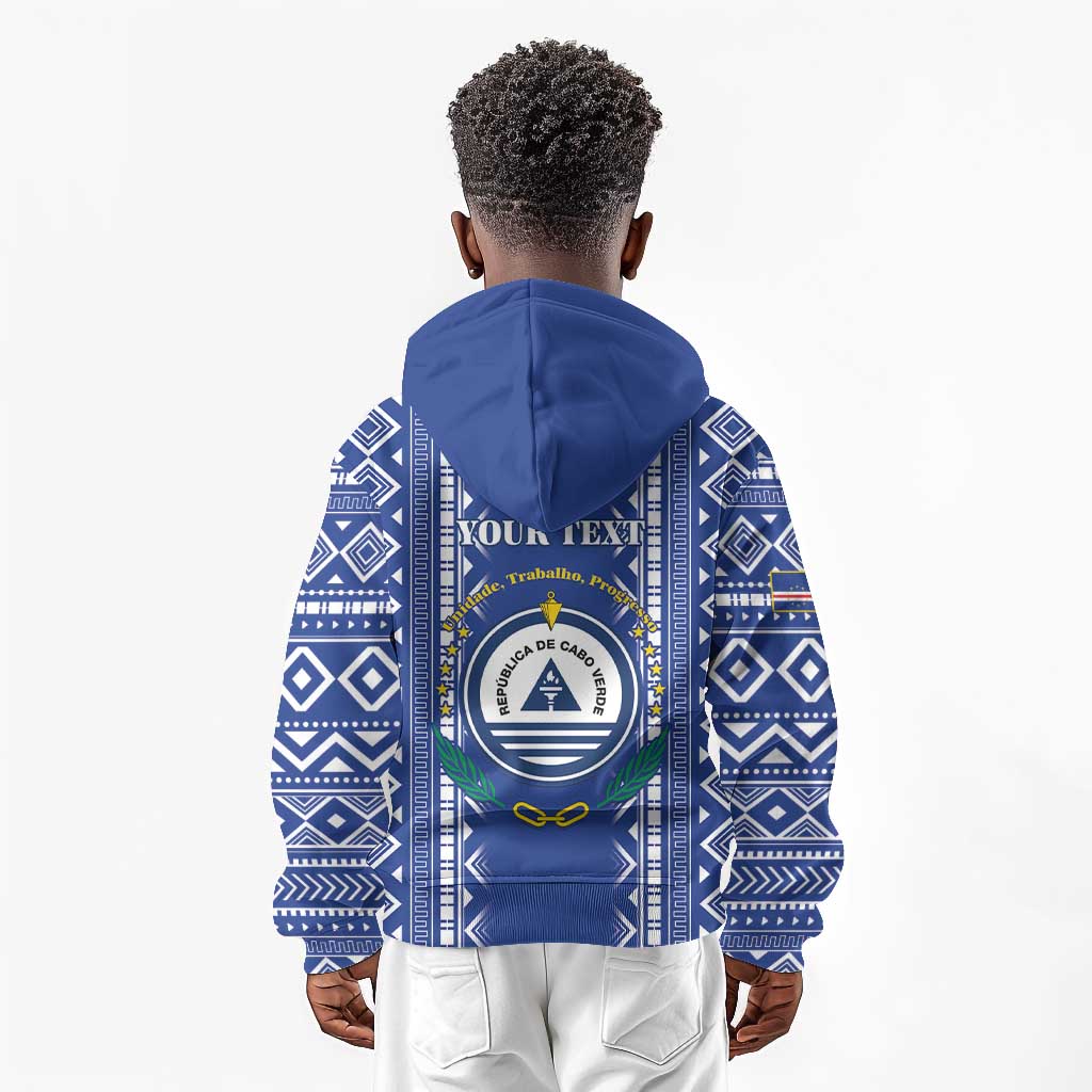Personalised Cape Verde Kid Hoodie Grey Headed Kingfisher - Coat Of Arms