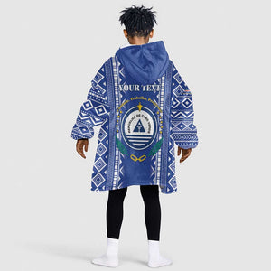 Personalised Cape Verde Kid Wearable Blanket Hoodie Grey Headed Kingfisher - Coat Of Arms