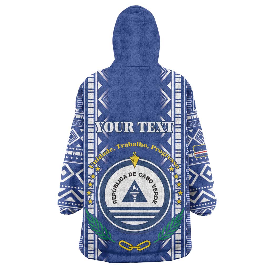 Personalised Cape Verde Kid Wearable Blanket Hoodie Grey Headed Kingfisher - Coat Of Arms