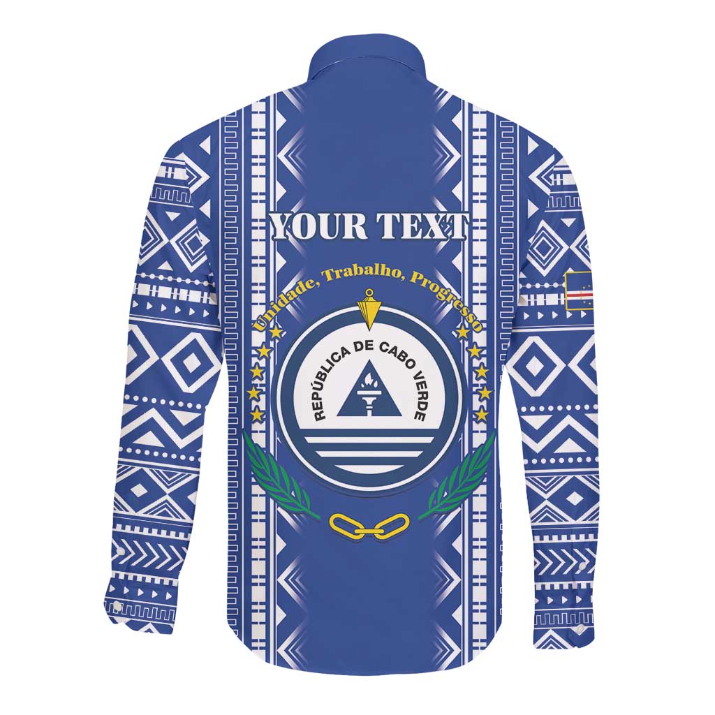 Personalised Cape Verde Long Sleeve Button Shirt Grey Headed Kingfisher - Coat Of Arms