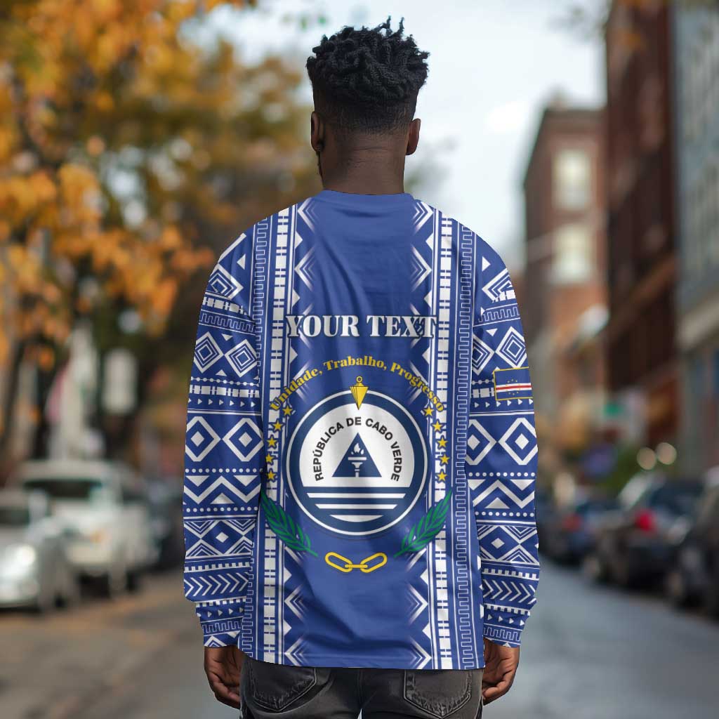 Personalised Cape Verde Long Sleeve Shirt Grey Headed Kingfisher - Coat Of Arms LT15