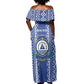 Personalised Cape Verde Off Shoulder Maxi Dress Grey Headed Kingfisher - Coat Of Arms