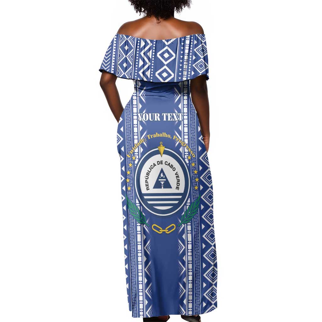 Personalised Cape Verde Off Shoulder Maxi Dress Grey Headed Kingfisher - Coat Of Arms
