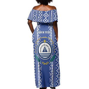 Personalised Cape Verde Off Shoulder Maxi Dress Grey Headed Kingfisher - Coat Of Arms