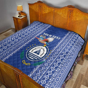 Personalised Cape Verde Quilt Grey Headed Kingfisher - Coat Of Arms