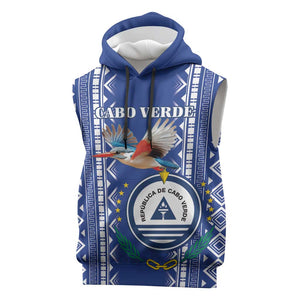 Personalised Cape Verde Sleeveless Hoodie Grey Headed Kingfisher - Coat Of Arms - African Pride