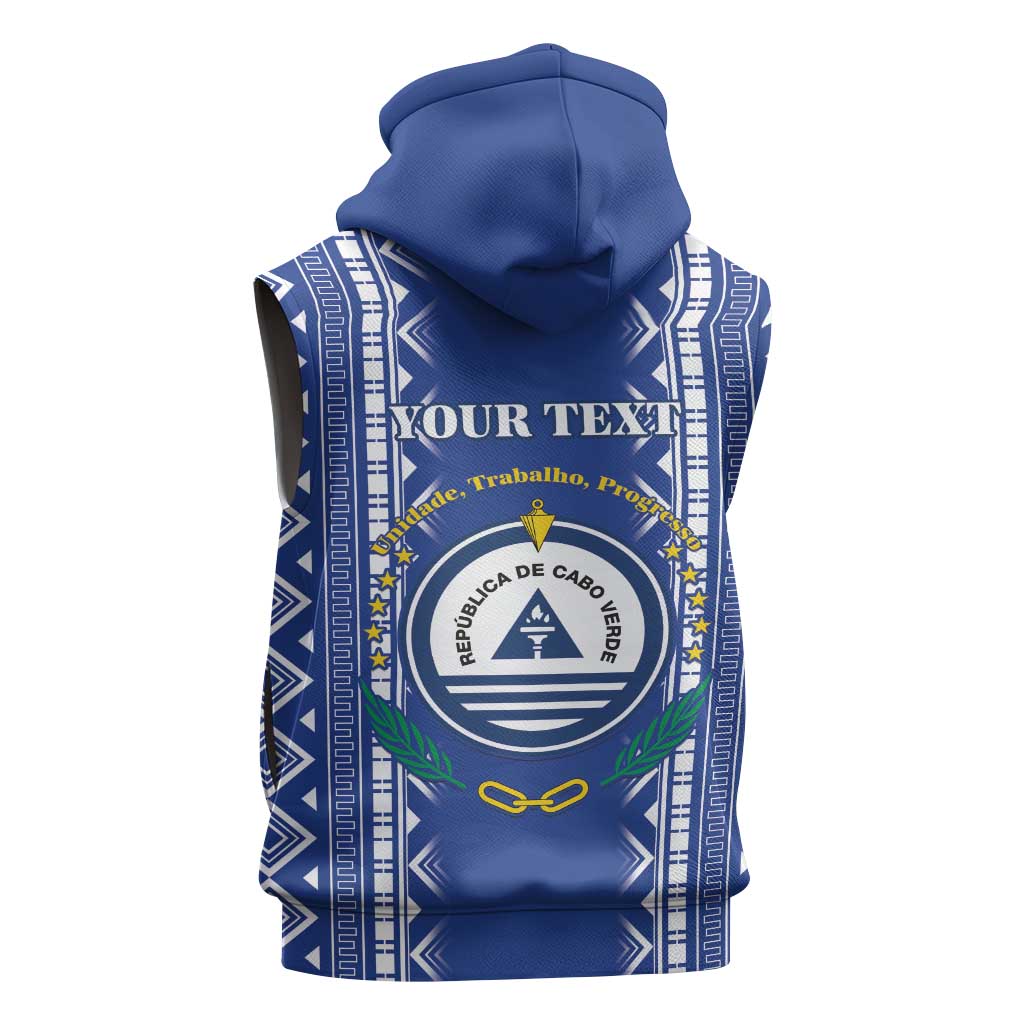 Personalised Cape Verde Sleeveless Hoodie Grey Headed Kingfisher - Coat Of Arms - African Pride