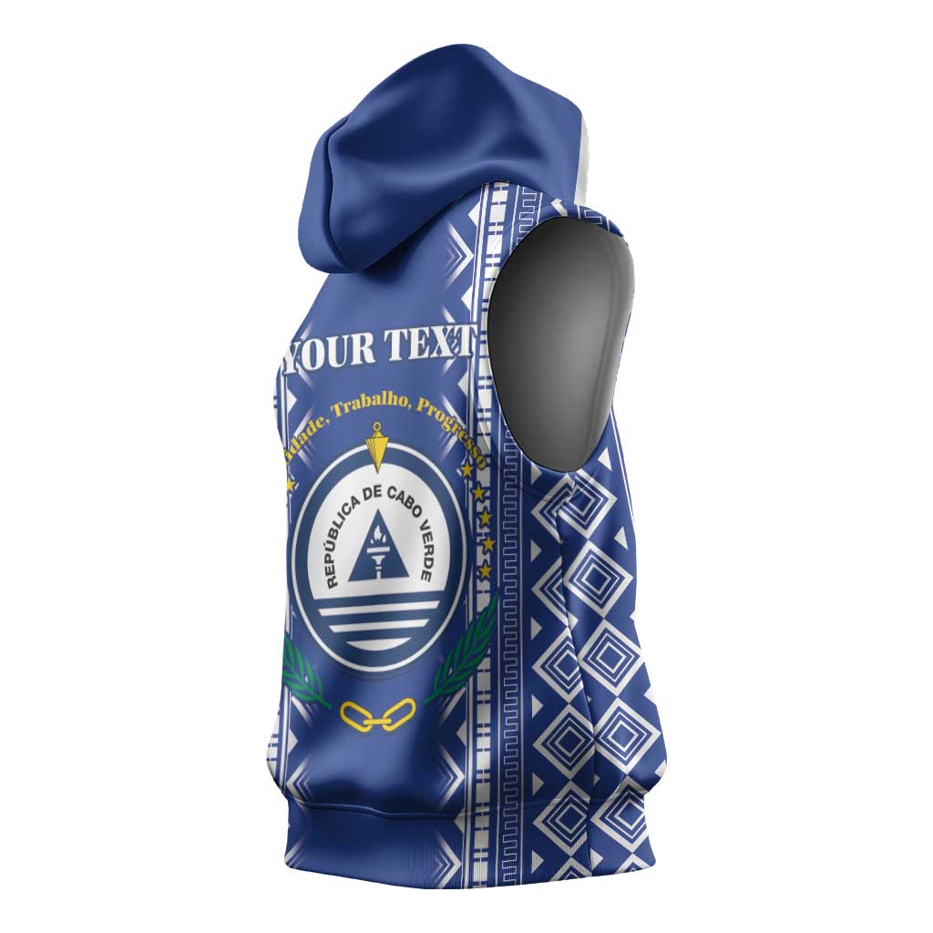 Personalised Cape Verde Sleeveless Hoodie Grey Headed Kingfisher - Coat Of Arms - African Pride