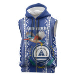 Personalised Cape Verde Sleeveless Zip Hoodie Grey Headed Kingfisher - Coat Of Arms - African Pride