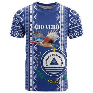 Personalised Cape Verde T shirt Grey Headed Kingfisher - Coat Of Arms