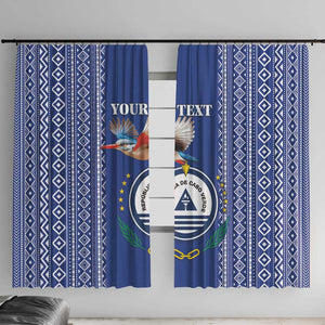 Personalised Cape Verde Window Curtain Grey Headed Kingfisher - Coat Of Arms