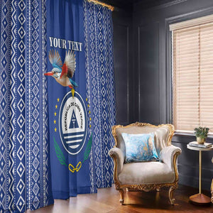Personalised Cape Verde Window Curtain Grey Headed Kingfisher - Coat Of Arms