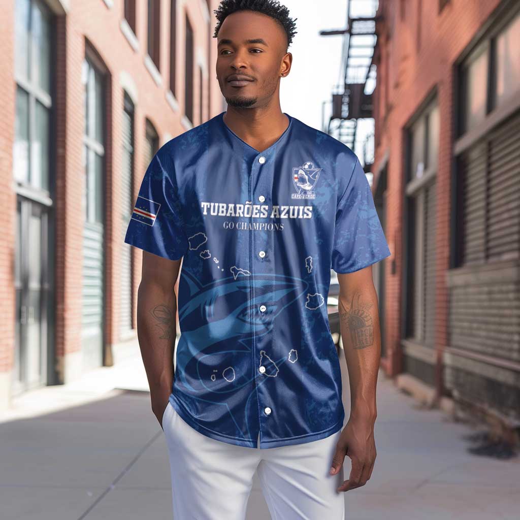 Custom Cape Verde Football Baseball Jersey Go Champions Tubaroes Azuis