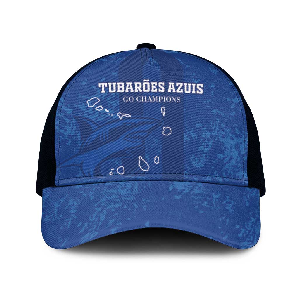 Cape Verde Football Baseball Net Cap Go Champions Tubaroes Azuis - African Pride