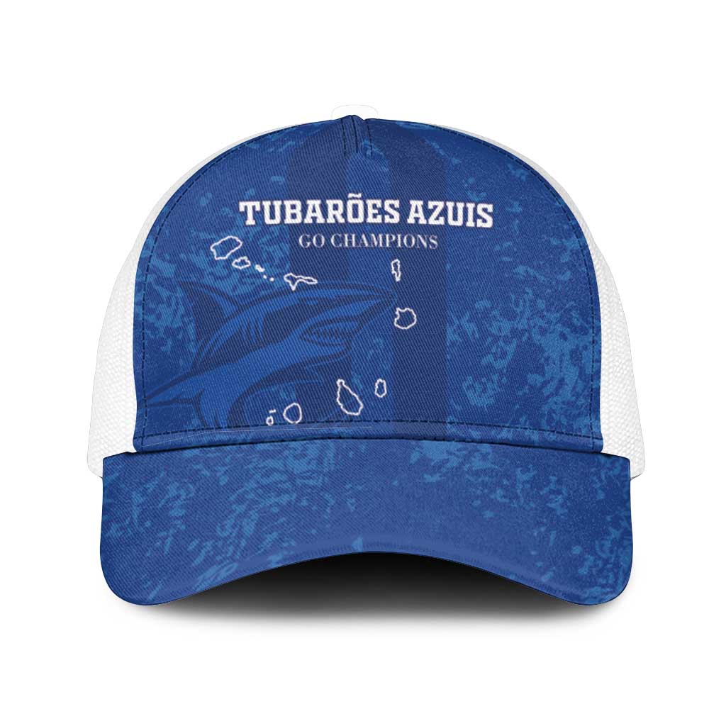 Cape Verde Football Baseball Net Cap Go Champions Tubaroes Azuis - African Pride
