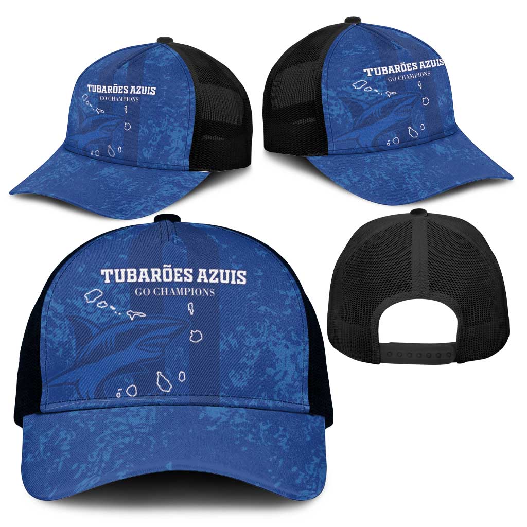 Cape Verde Football Baseball Net Cap Go Champions Tubaroes Azuis - African Pride