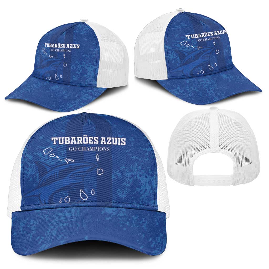 Cape Verde Football Baseball Net Cap Go Champions Tubaroes Azuis - African Pride