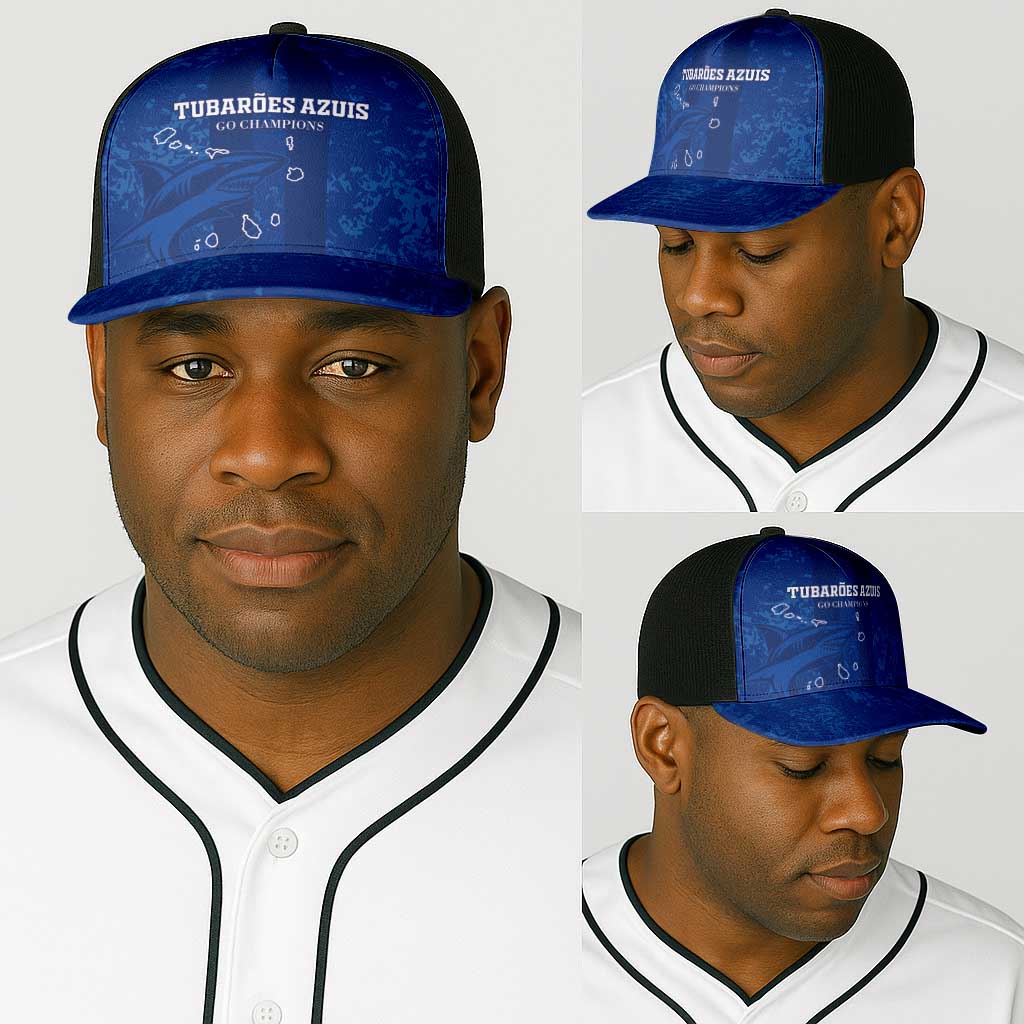 Cape Verde Football Baseball Net Cap Go Champions Tubaroes Azuis - African Pride