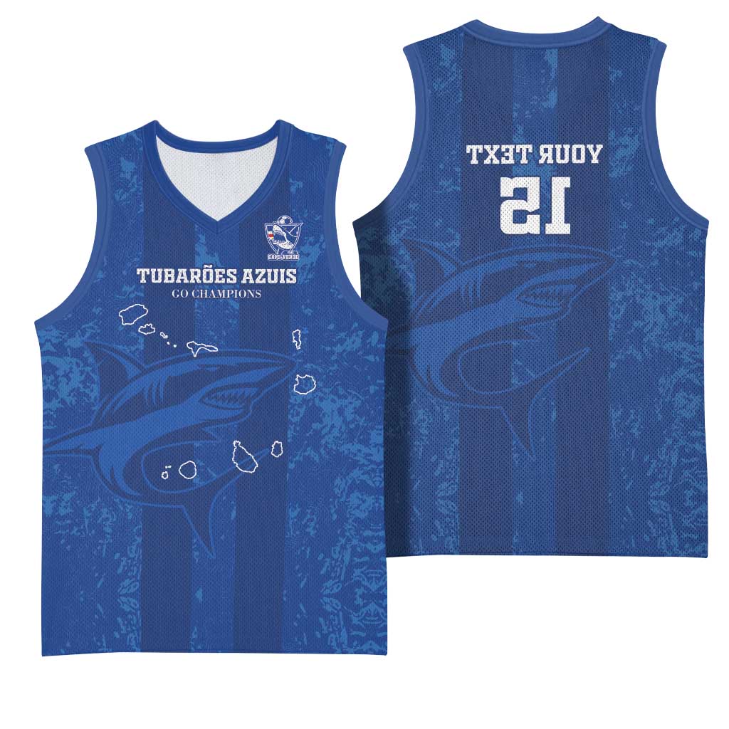 Custom Cape Verde Football Basketball Jersey Go Champions Tubaroes Azuis - African Pride