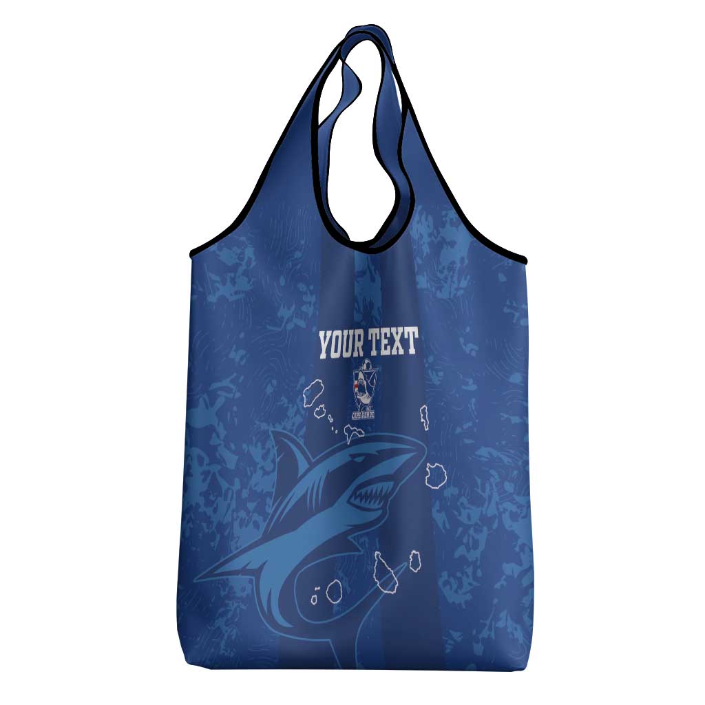 Custom Cape Verde Football Grocery Bag Go Champions Tubaroes Azuis