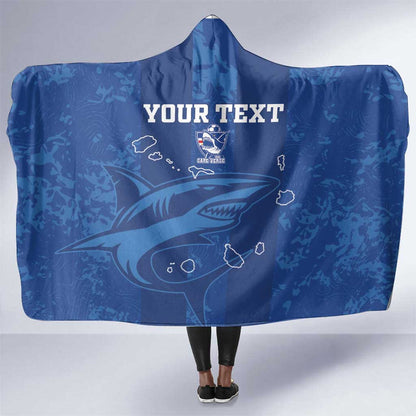 Custom Cape Verde Football Hooded Blanket Go Champions Tubaroes Azuis