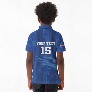 Custom Cape Verde Football Kid Polo Shirt Go Champions Tubaroes Azuis