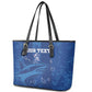 Custom Cape Verde Football Leather Tote Bag Go Champions Tubaroes Azuis